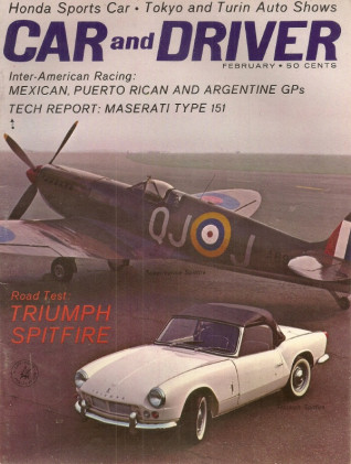 CAR & DRIVER 1963 FEB - SPITFIRE, SCARAB, TIPO 151